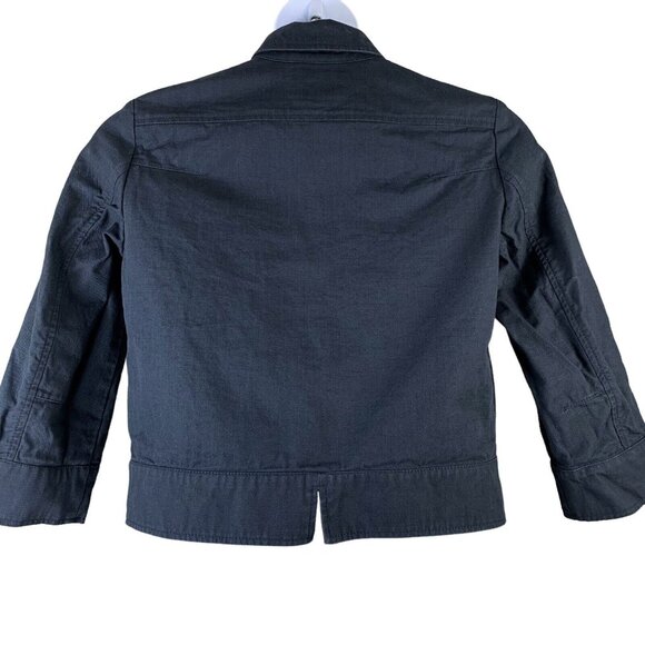 See By Chloe Jacket Size Small Navy Blue Button Up Cropped Pockets 3/4 Sleeve - Picture 2 of 3